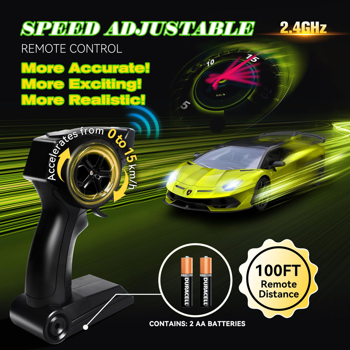 AEROQUEST Lamborghini RC Car side mirrors reflect authentic design during play
