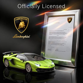AEROQUEST Lamborghini RC car side profile highlights detailed scale design.