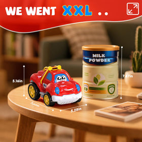 AEROQUEST RC vehicle with oversized design and bright colors captures toddler attention.