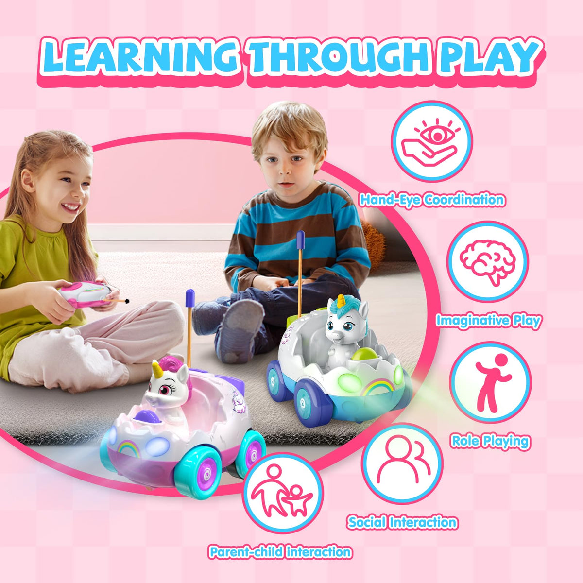 AEROQUEST unicorn RC car made from non-toxic ABS plastic with safe edges