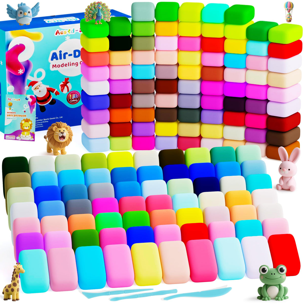 Aestd-ST Air Dry Clay 156 Colors pack for versatile classroom projects