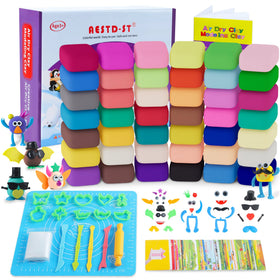 Aestd-ST air-dry clay 42 colors kit for creative kids, vibrant pigments and easy mixing