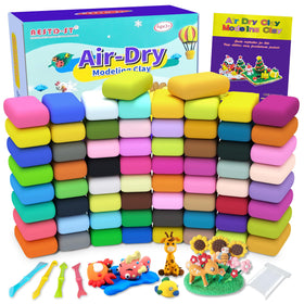 Aestd-ST Air Dry Clay 66 Colors pack, vibrant hues for imaginative play.