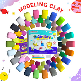 Aestd-ST Air Dry Clay instruction booklet with quick-start ideas for kids.