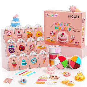 Aestd-ST air-dry clay kit cake-theme box for kids' crafts and play
