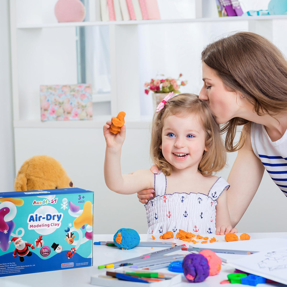 Colorful clay spread shows vibrant hues and mixing possibilities.