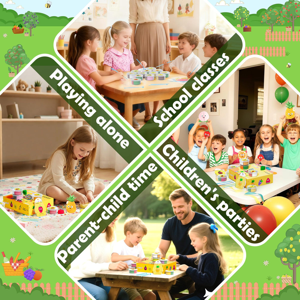 Aestd-ST kids gift pack with fruit clay inspires creative, screen-free play