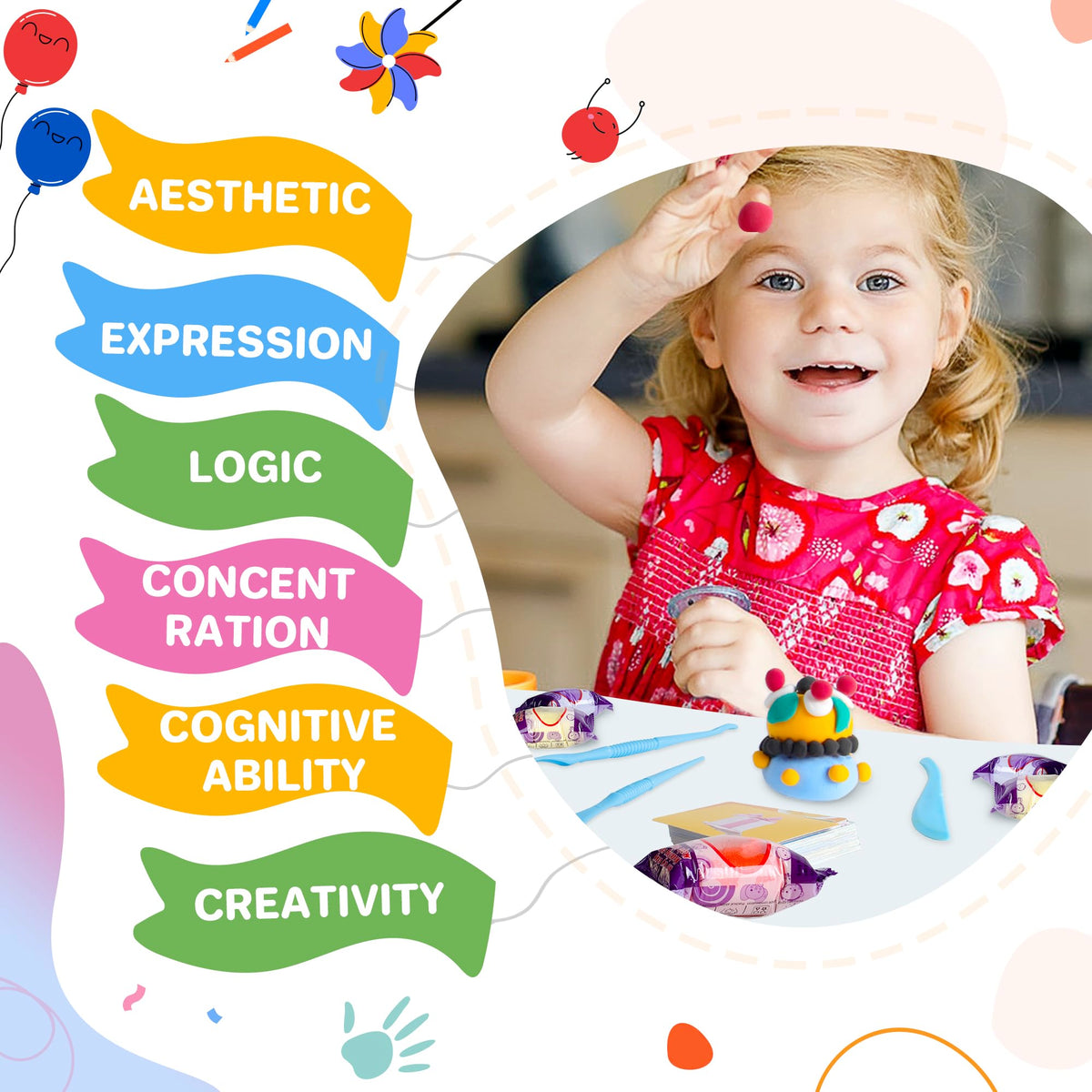 Kids clay creativity session with Aestd-ST kit.