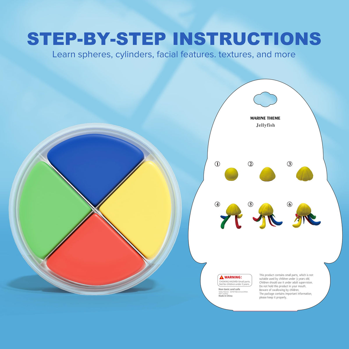 Aestd-ST Ocean Theme Clay Kit with illustrated tutorials guiding ocean model making.