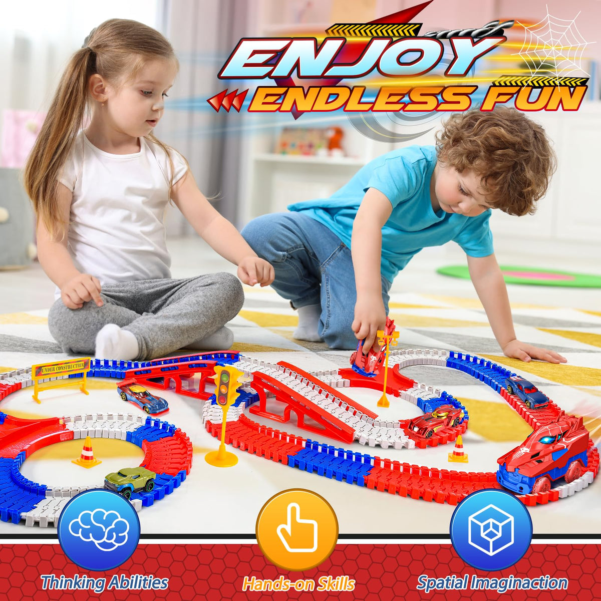 Aetyni Spider Alloy Cars featuring bright colors for durable pretend play