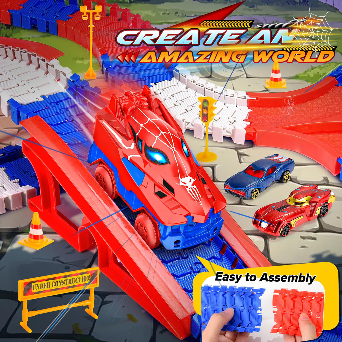 Aetyni Spider Bridge Pieces shown for varied racing routes