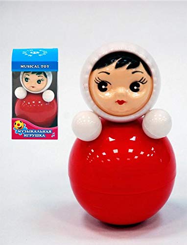 AEVVV Russian Nevaliashka Red roly-poly toy enhances fine motor play and early exploration.