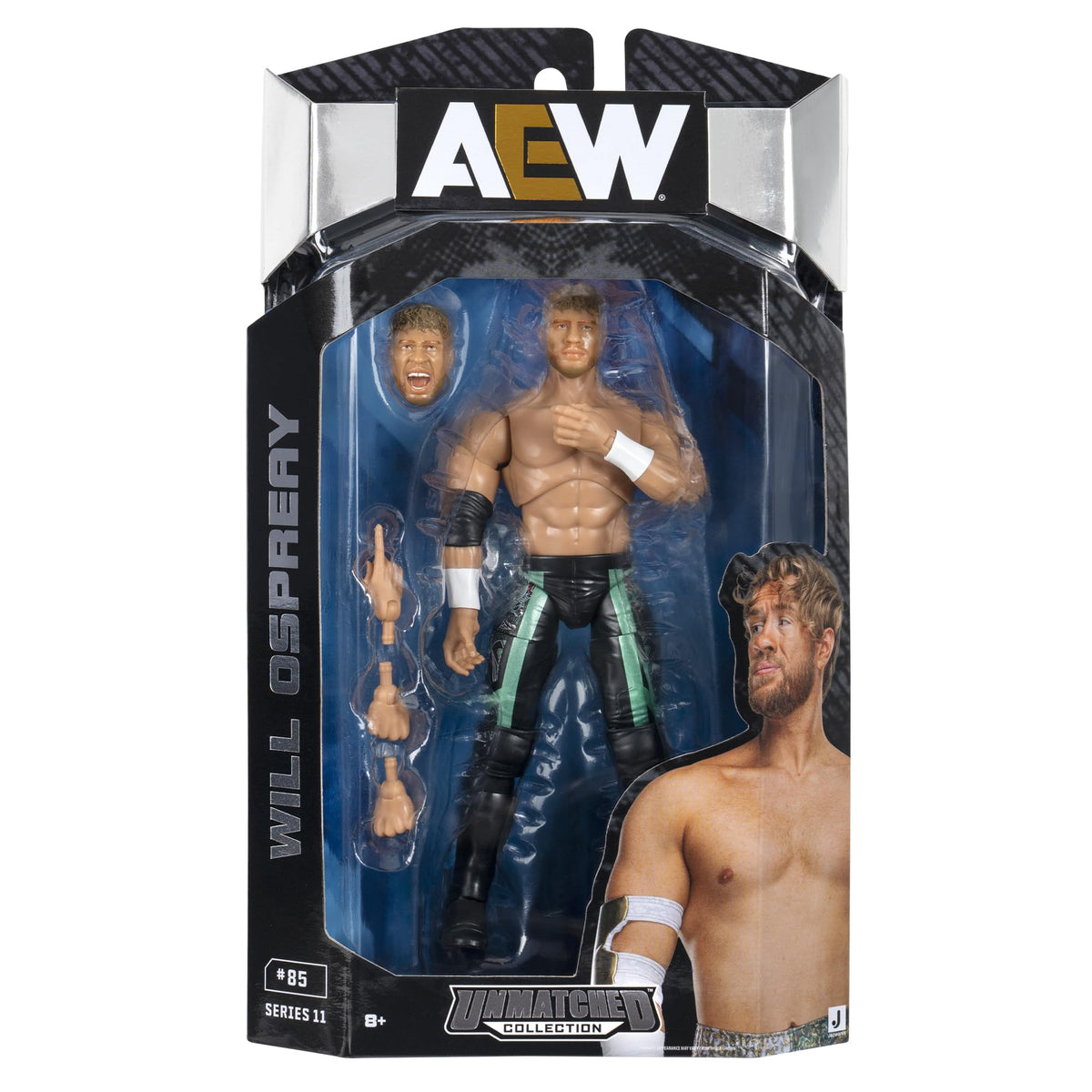 AEW Will Ospreay Unmatched Series 11 figure — front view ideal for dynamic display.