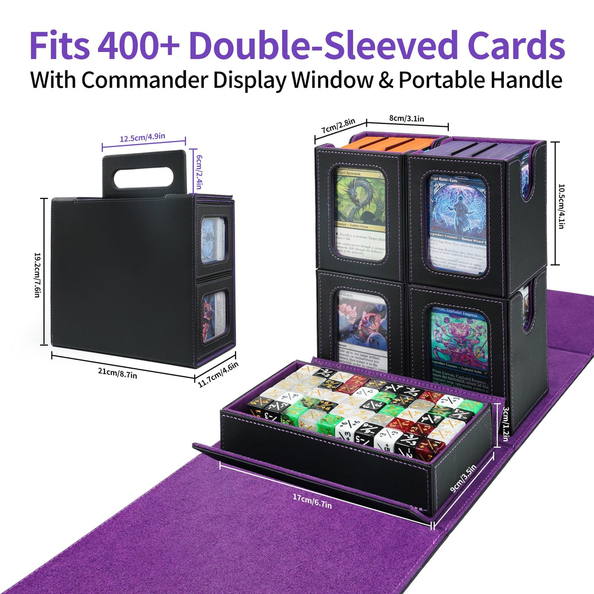 AFIING Deck Box with 4 removable cases for quick access and organization