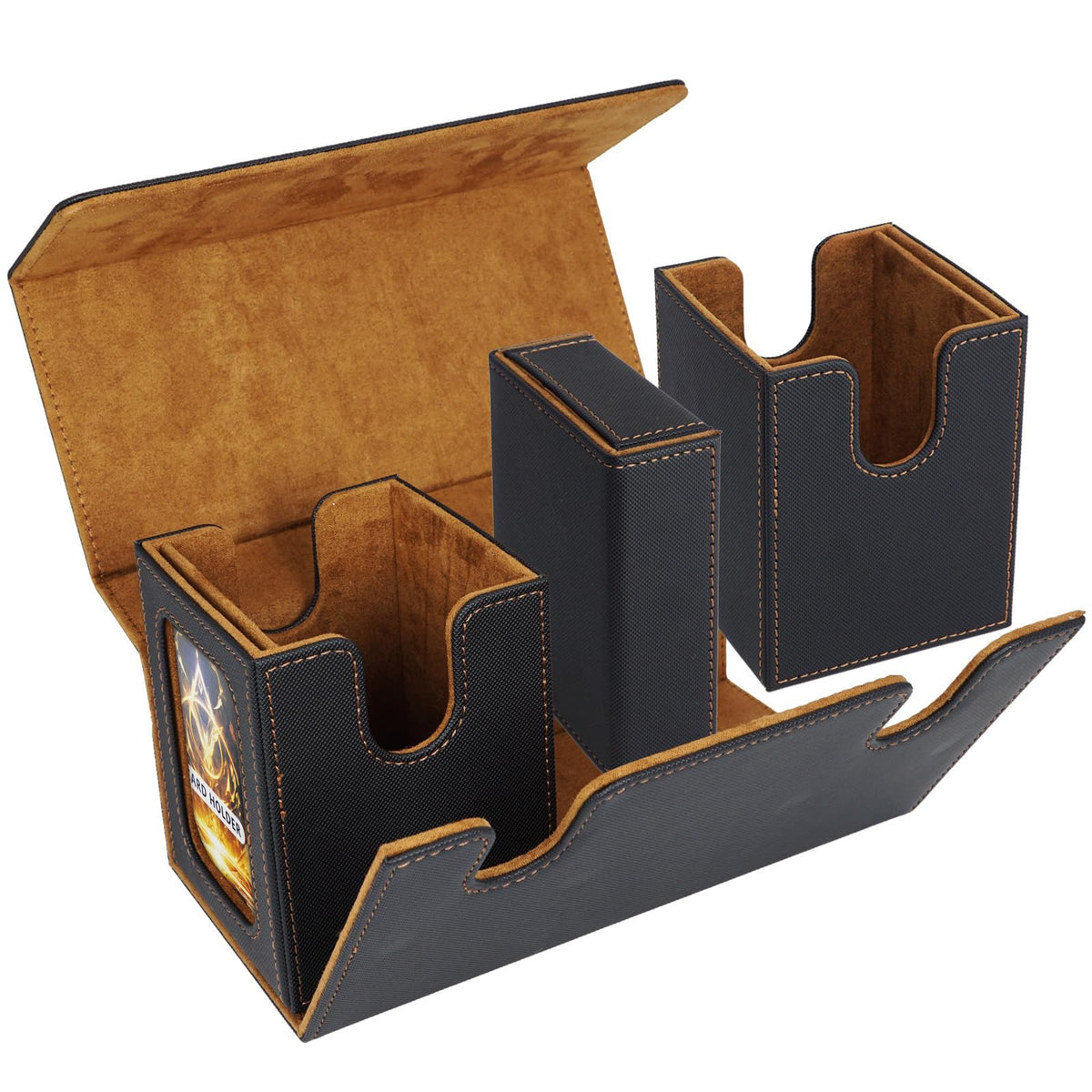 AFIING card storage with two boxes and dice area for travel