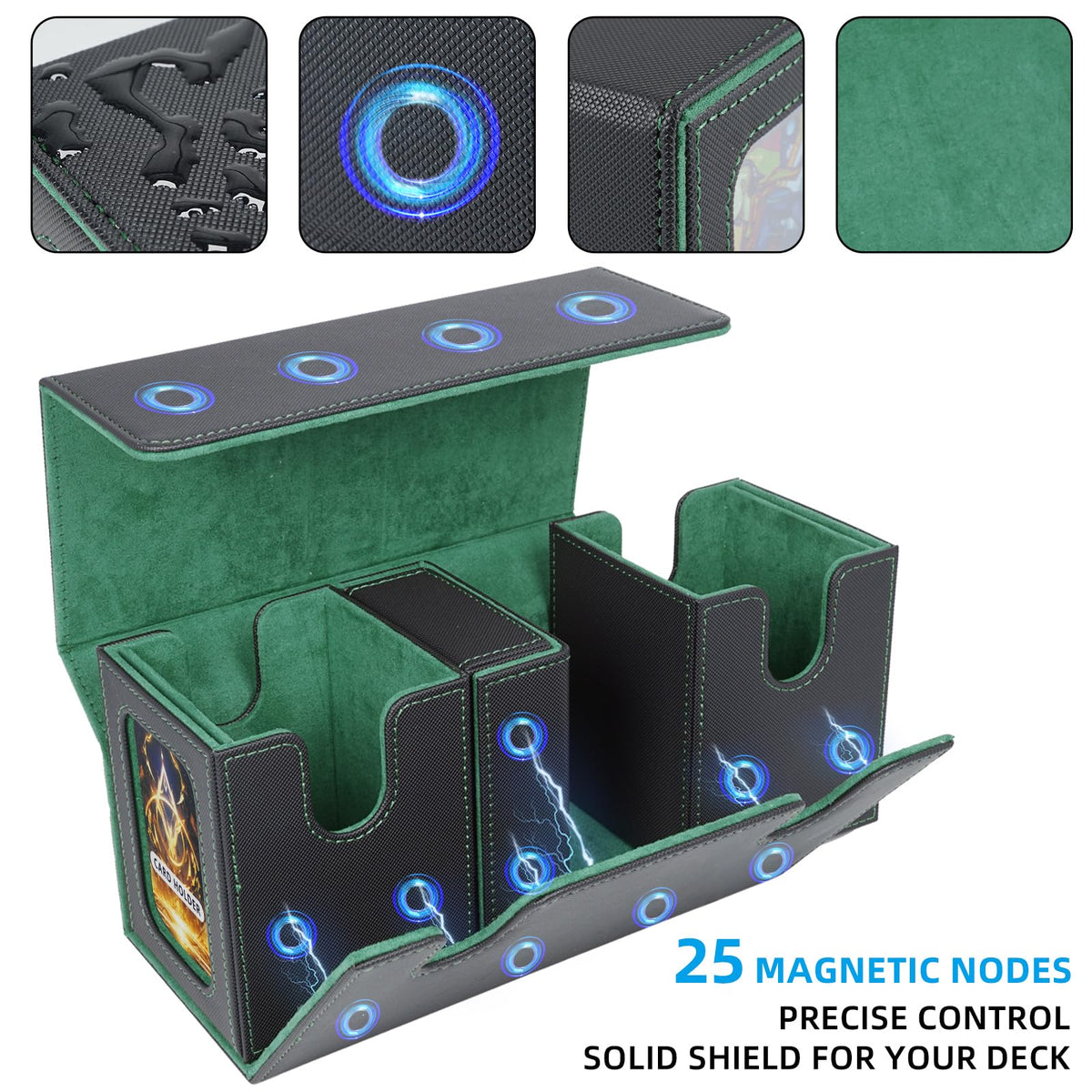 AFIING MTG Commander Box includes a dice and tokens tray for accessories.