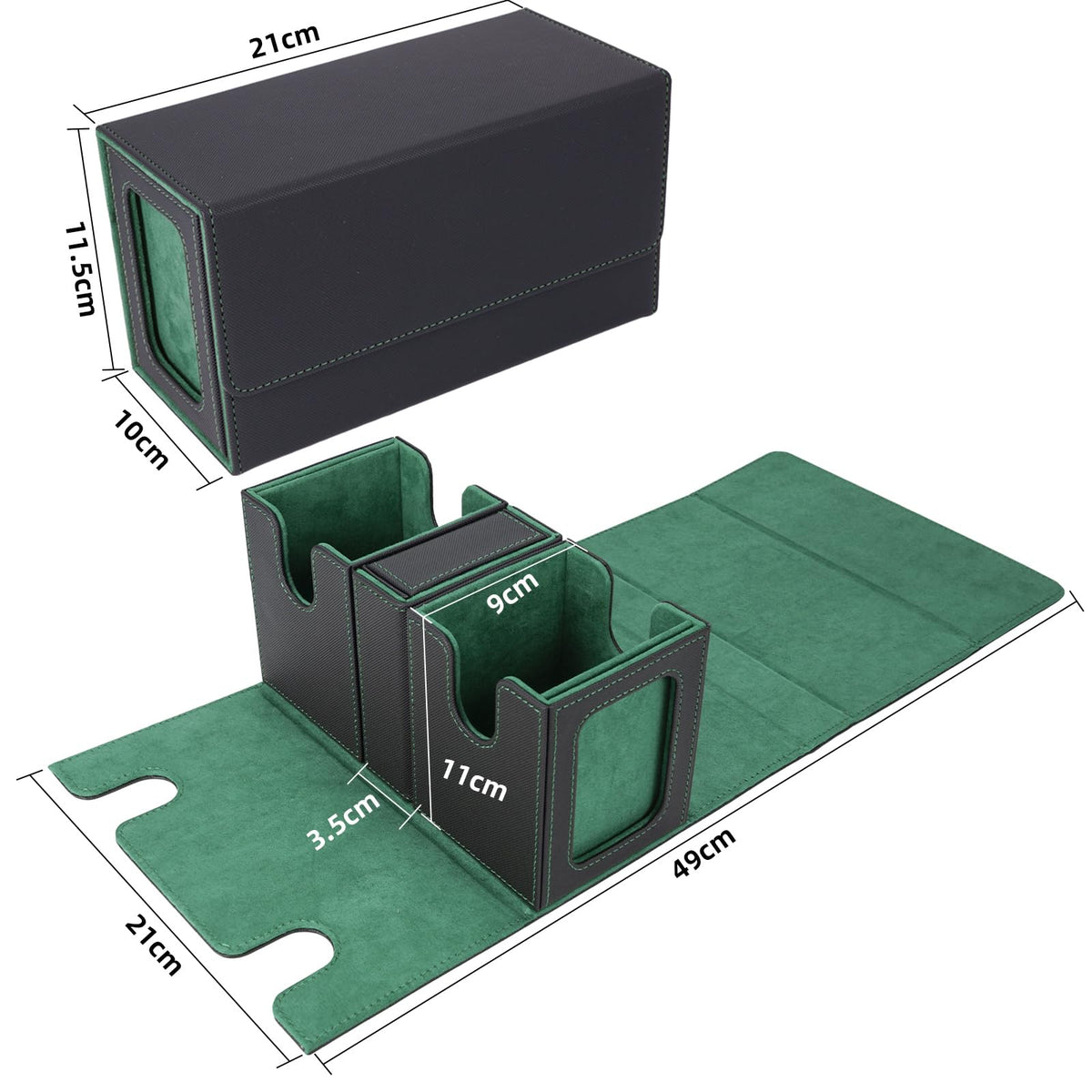 AFIING MTG Commander Box outer surface provides durable anti-slip protection during play.