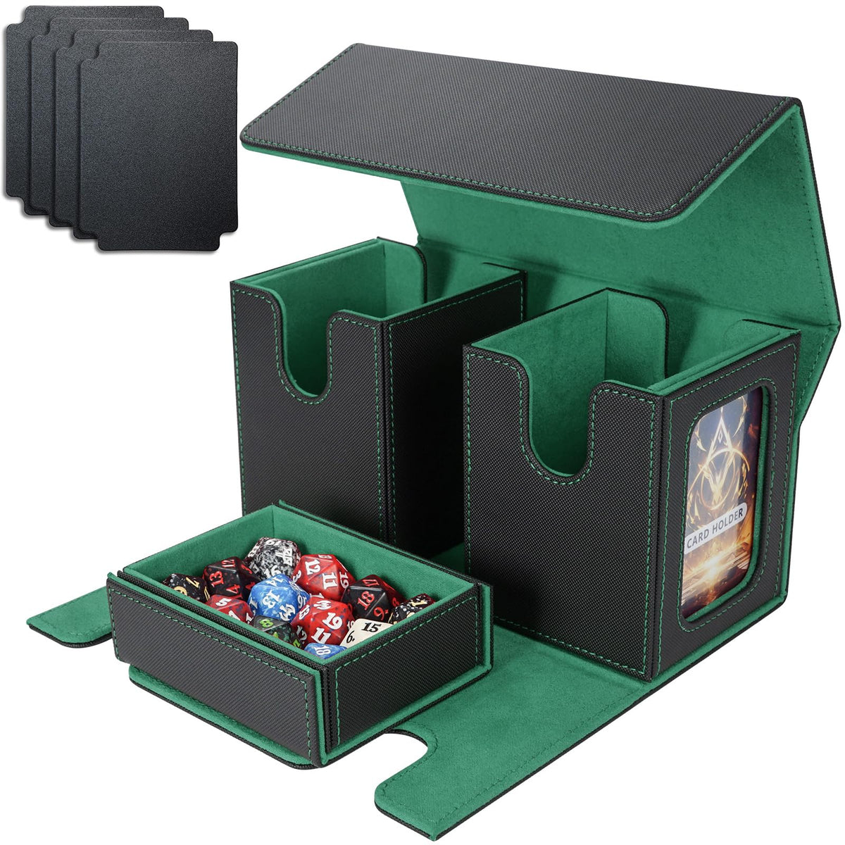 AFIING MTG Commander Box shows commander in the side window for quick deck ID.