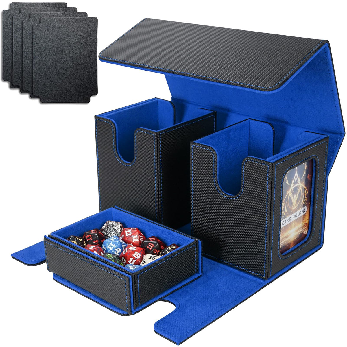 AFIING MTG commander box with side window for quick deck identification during games.