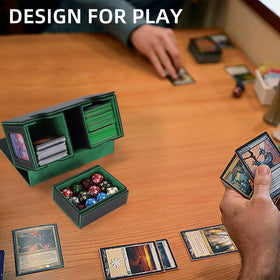 AFIING MTG Commander Box fits 220+ sleeved cards across two decks.