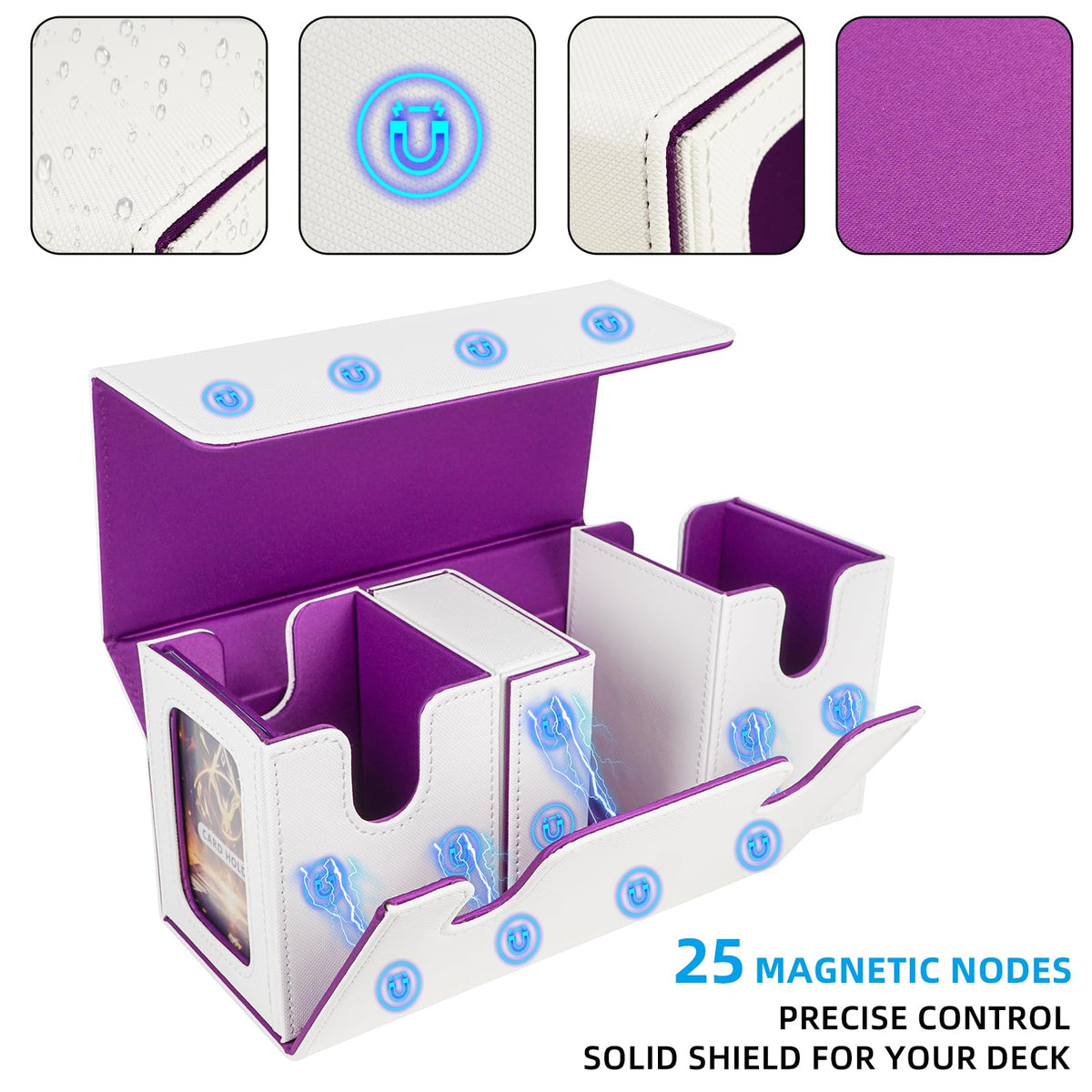 AFIING MTG Commander box featuring a dice and token compartment for quick setup.