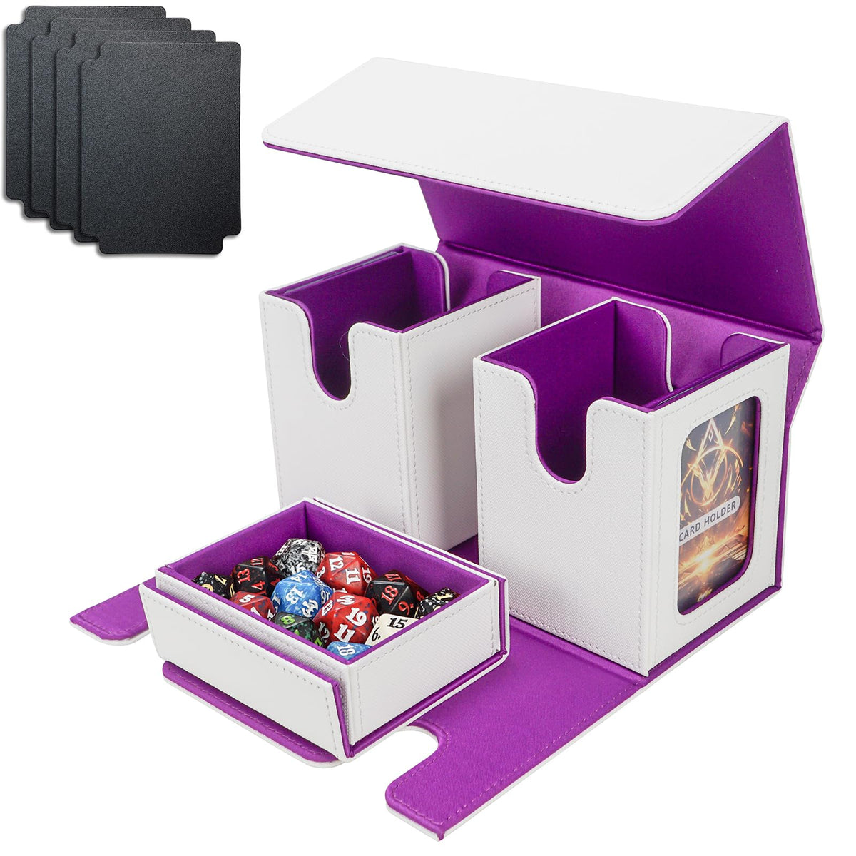 AFIING MTG Commander storage box side window for quick deck ID and organization.