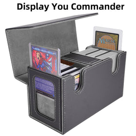 AFIING MTG commander deck boxes hold 80 double-sleeved cards per deck for easy transport.