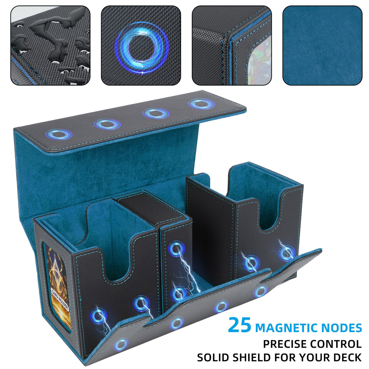 AFIING MTG Commander side-by-side view showing two decks and dice box organization