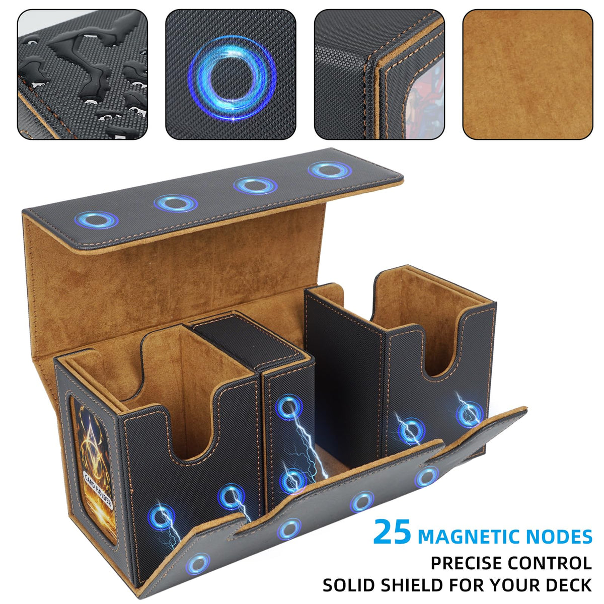 AFIING 220+ sleeved cards capacity for two decks and extras