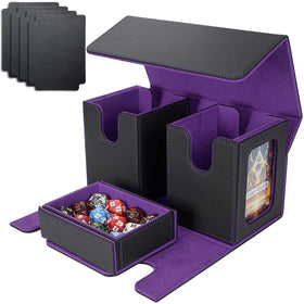 AFIING MTG deck box with 80 double-sleeved commander cards for quick access