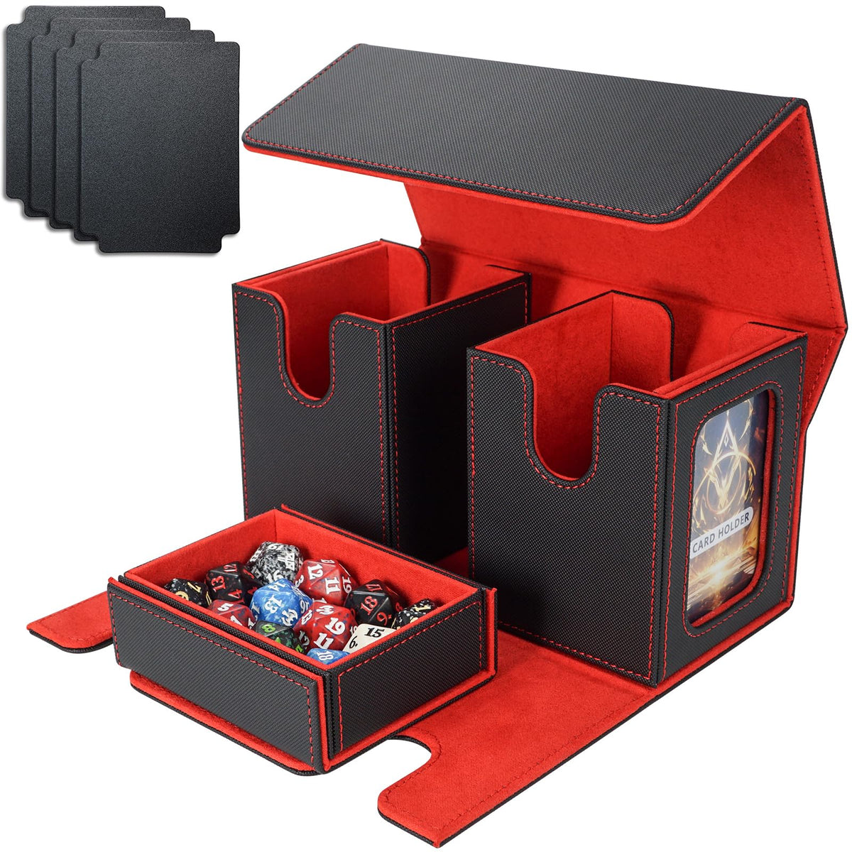 AFIING MTG deck box with commander display helps you identify your deck quickly.