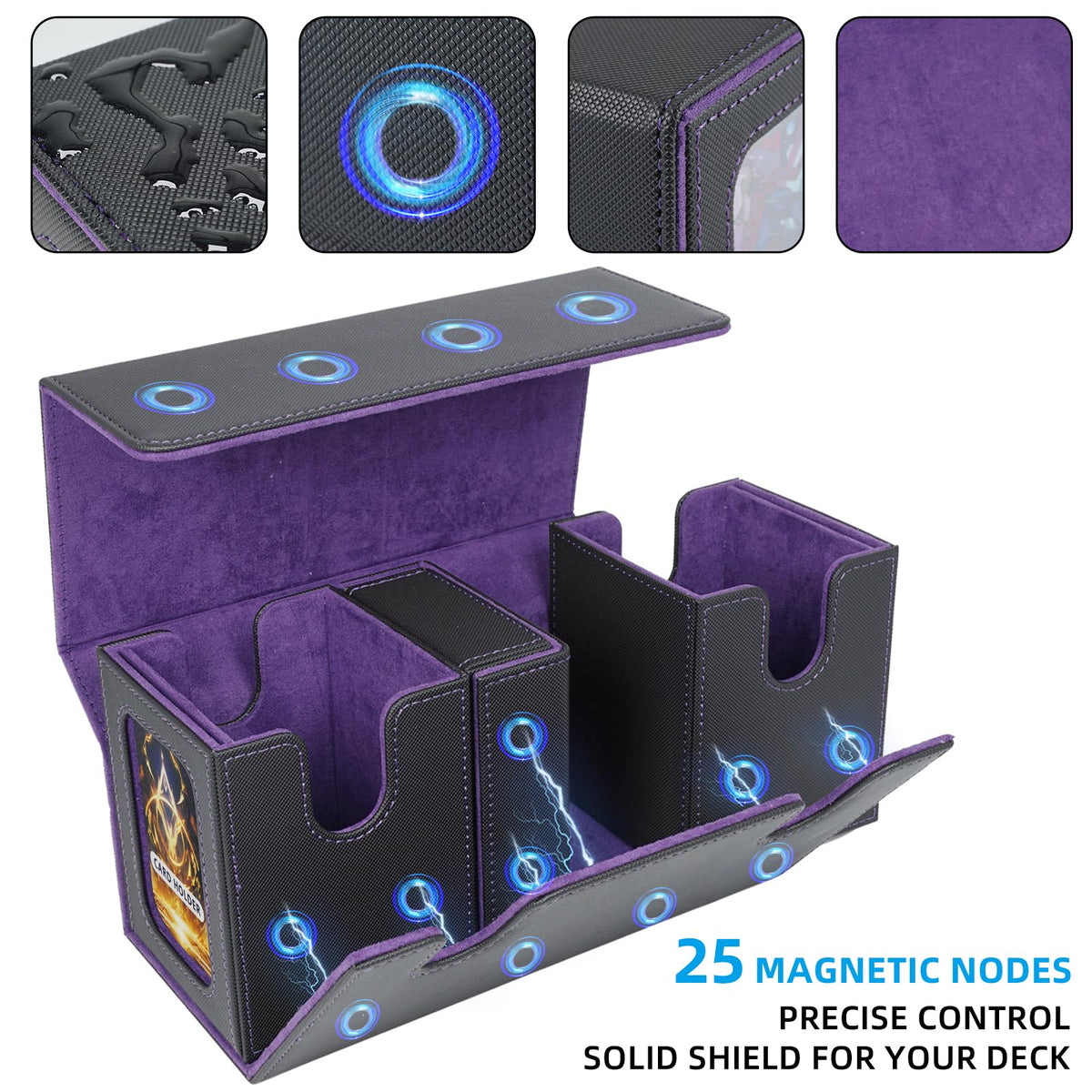 AFIING accommodates two sleeved commander decks with space for swaps