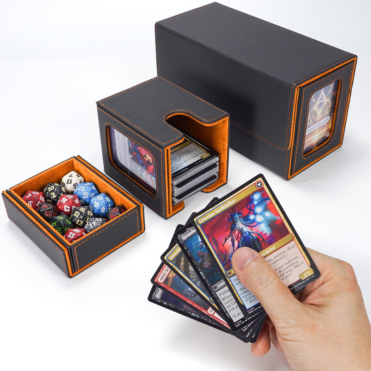 AFIING portable deck box set for easy transport to game nights