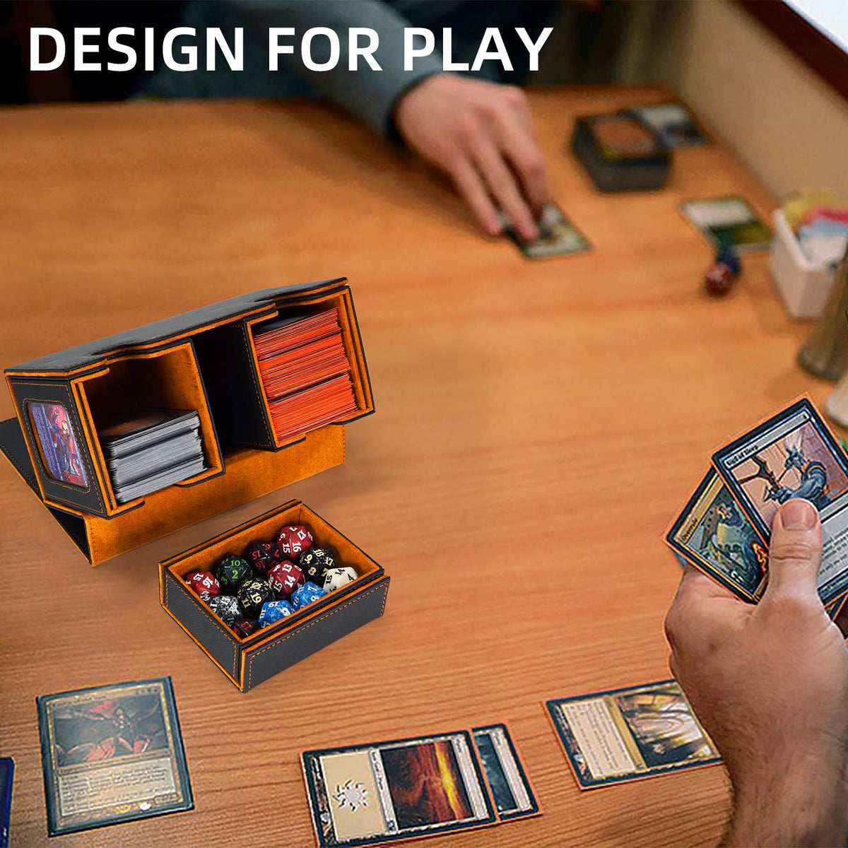 AFIING MTG two-deck capacity fits 80 double-sleeved cards per deck