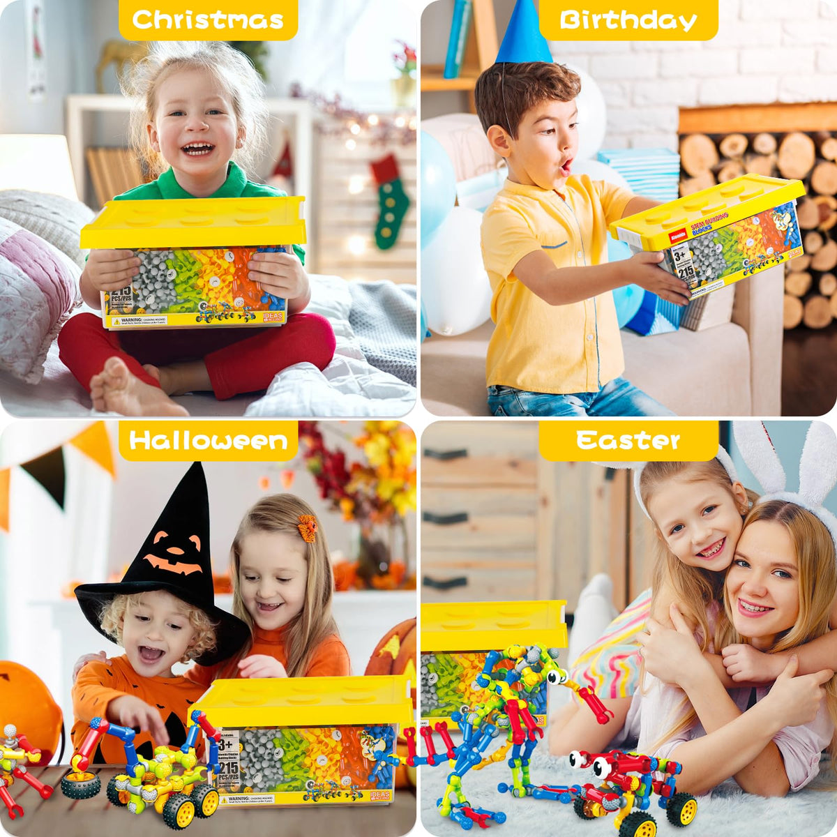 Afomida 215pcs instruction manual guides guided builds and independent creativity.