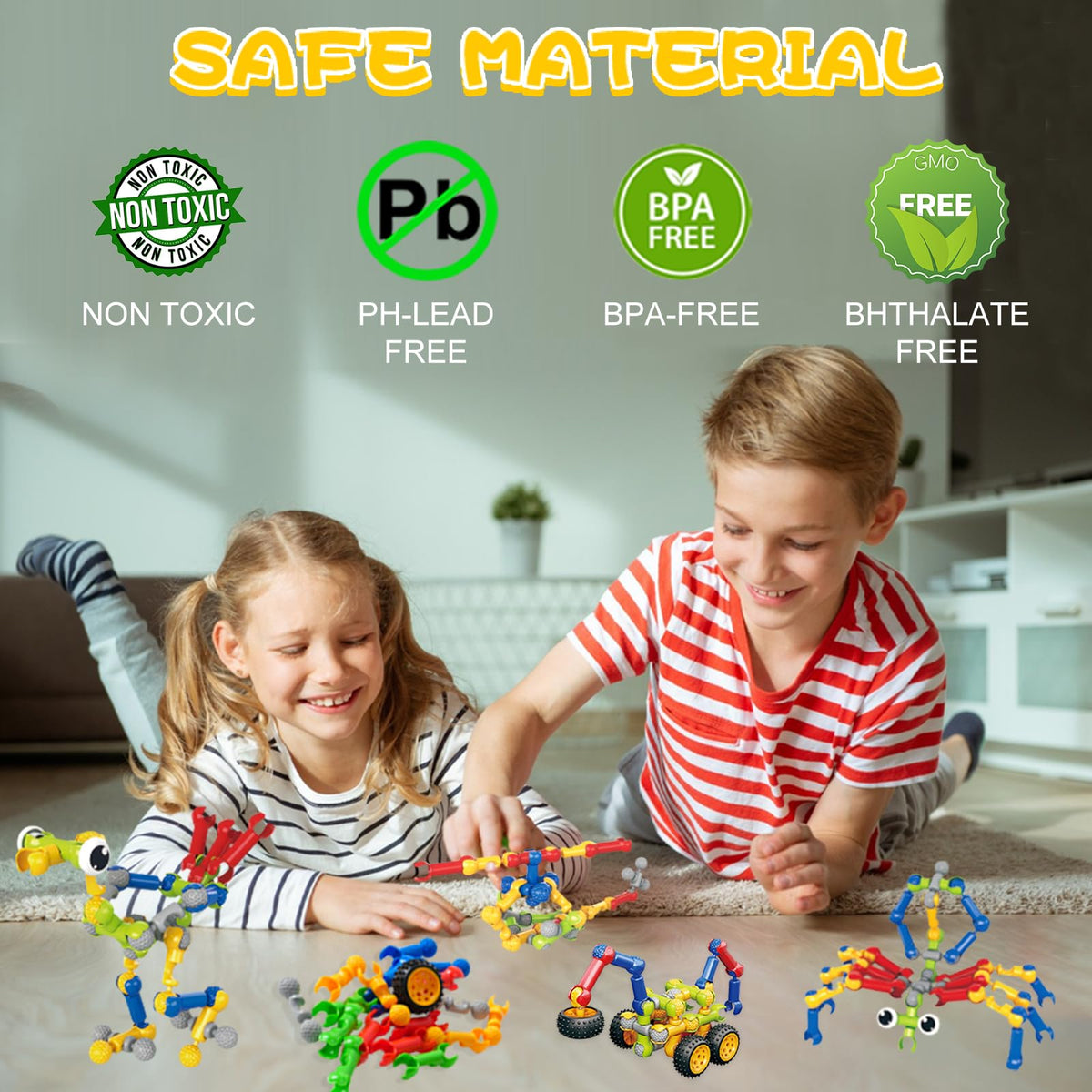Afomida 215pcs storage box keeps blocks organized and ready for play.