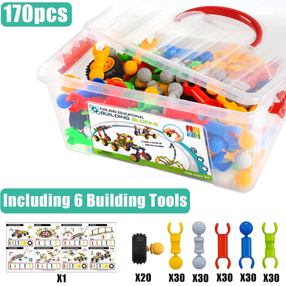 Afomida ABS plastic blocks are safe and durable for little builders.
