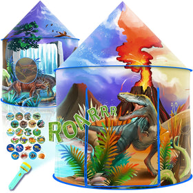 Afomida dinosaur play tent kick-off Jurassic World scene for imaginative adventures.