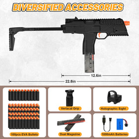 Afqjf MP9 toy gun showing two magazines for longer gameplay