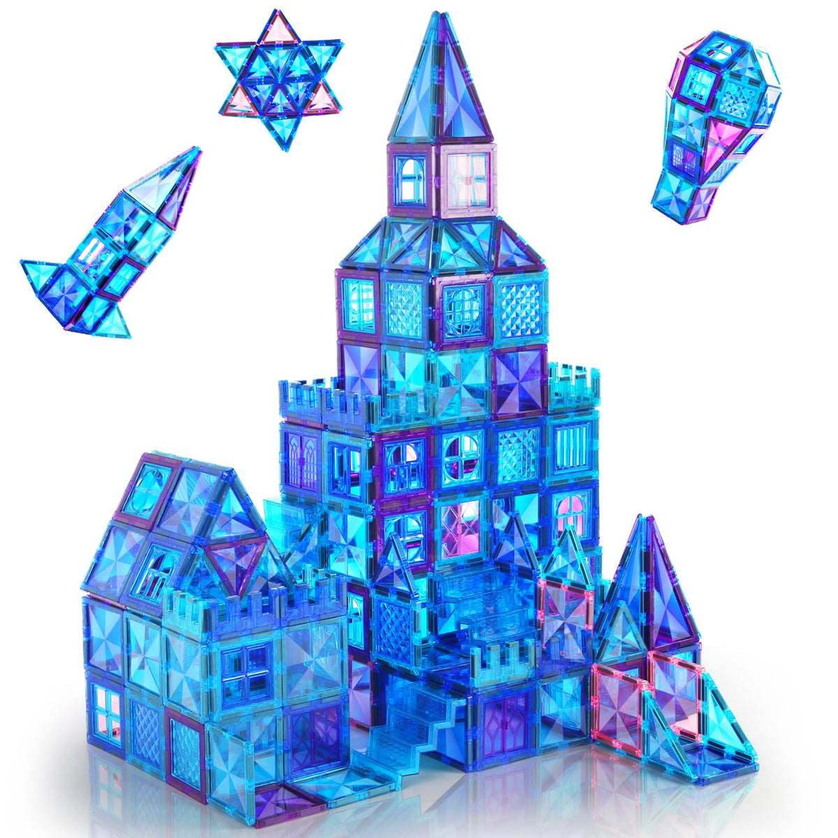 AFUNX Magnetic Tiles 116pcs: versatile blocks for creative play and STEM exploration.