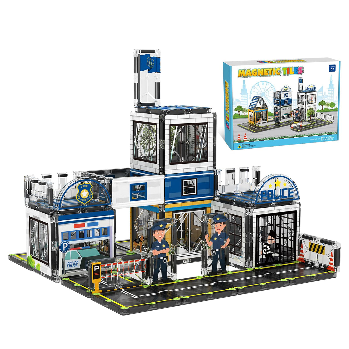 AFUNX Police Station assembly demonstrates versatile building play and creative problem solving.