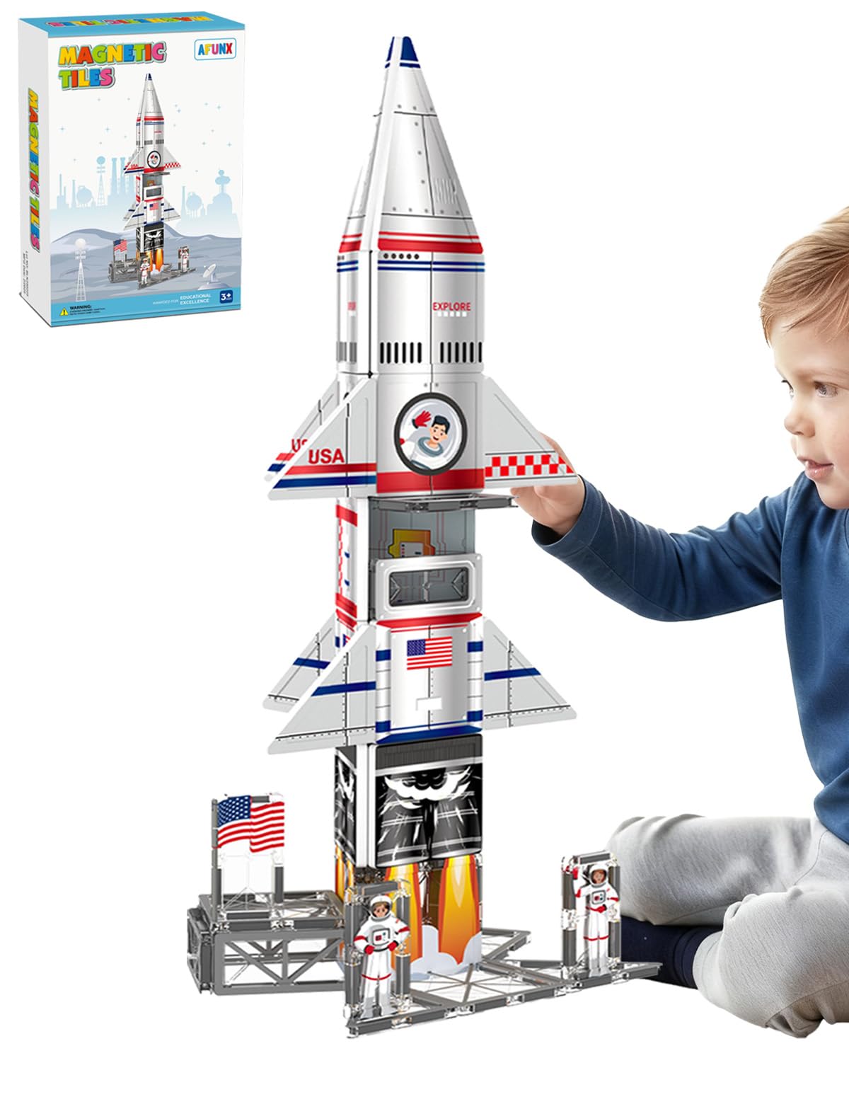 AFUNX Space Rocket Set box image showing gift-ready packaging for kids