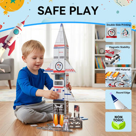 AFUNX Space Rocket Set planet tile with colorful space designs