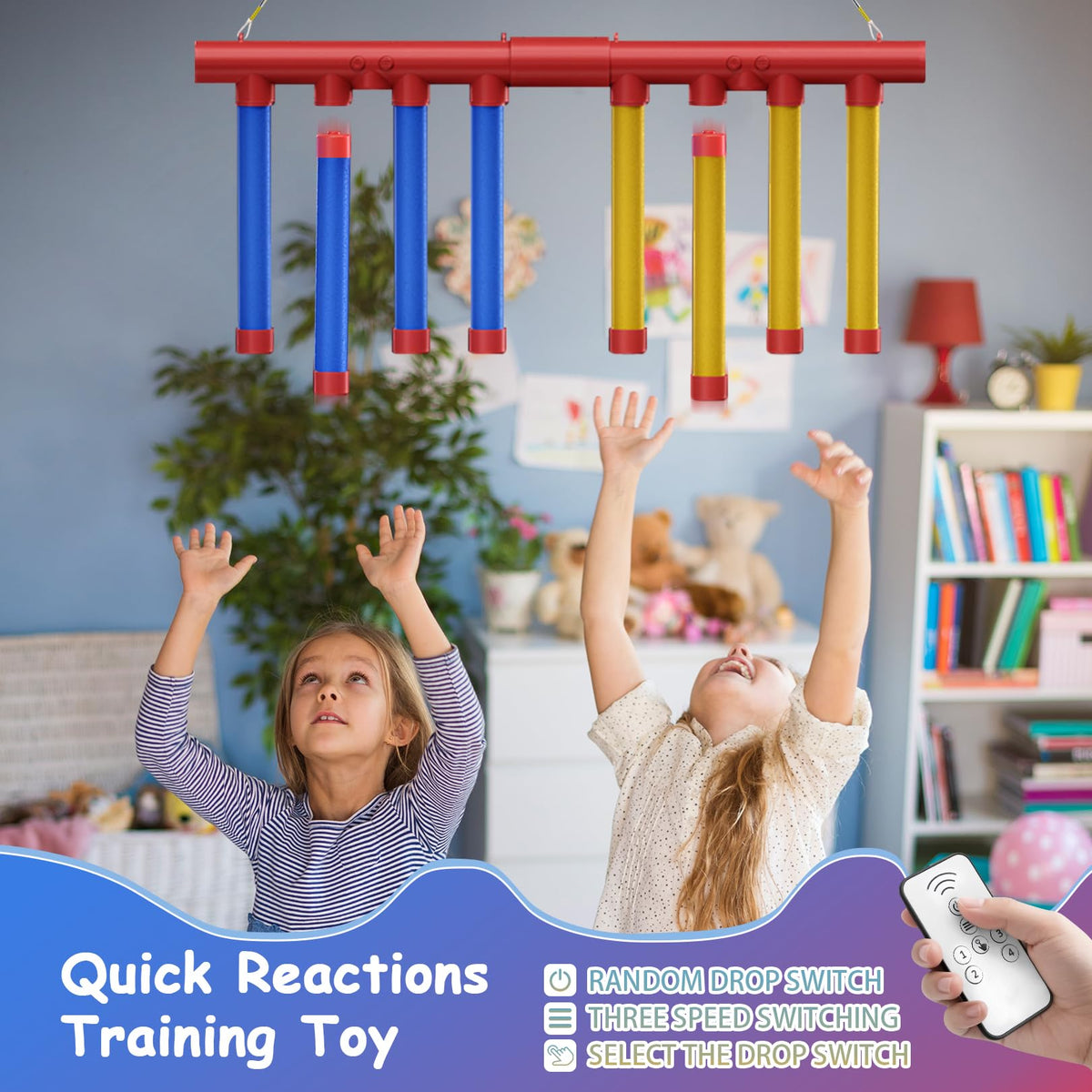Agaommio Reflex Drop Sticks Game creating family fun during a casual gathering.