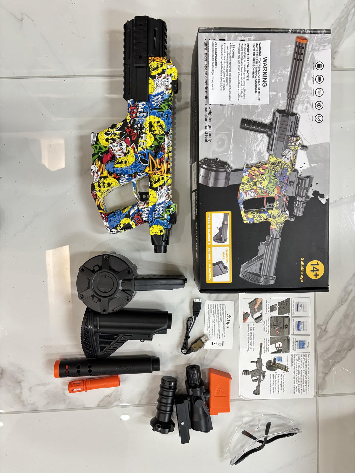 Agard Gel Splat Blaster rechargeable battery supports long sessions