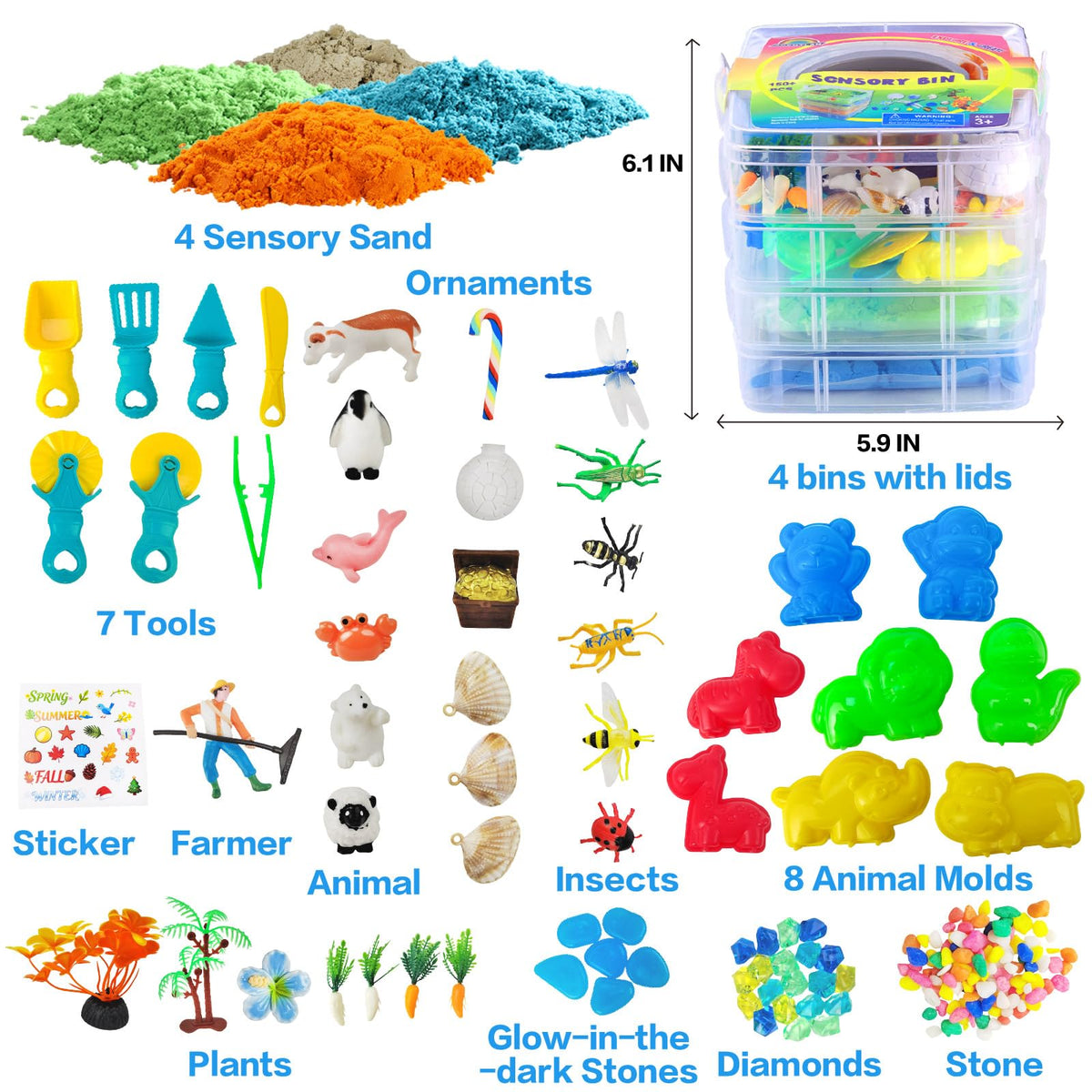 AGENTLAN playful tools and animal molds encourage fine motor skills during hands-on exploration.