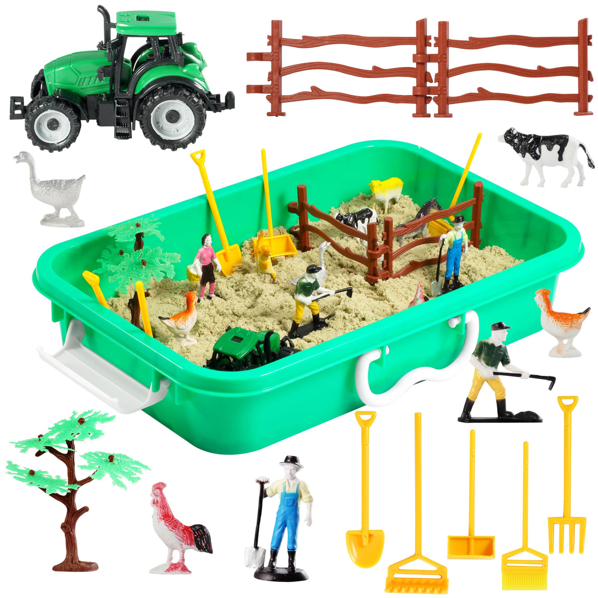AGENTLAN Farm Sensory Bin packaging for quick setup and easy play.