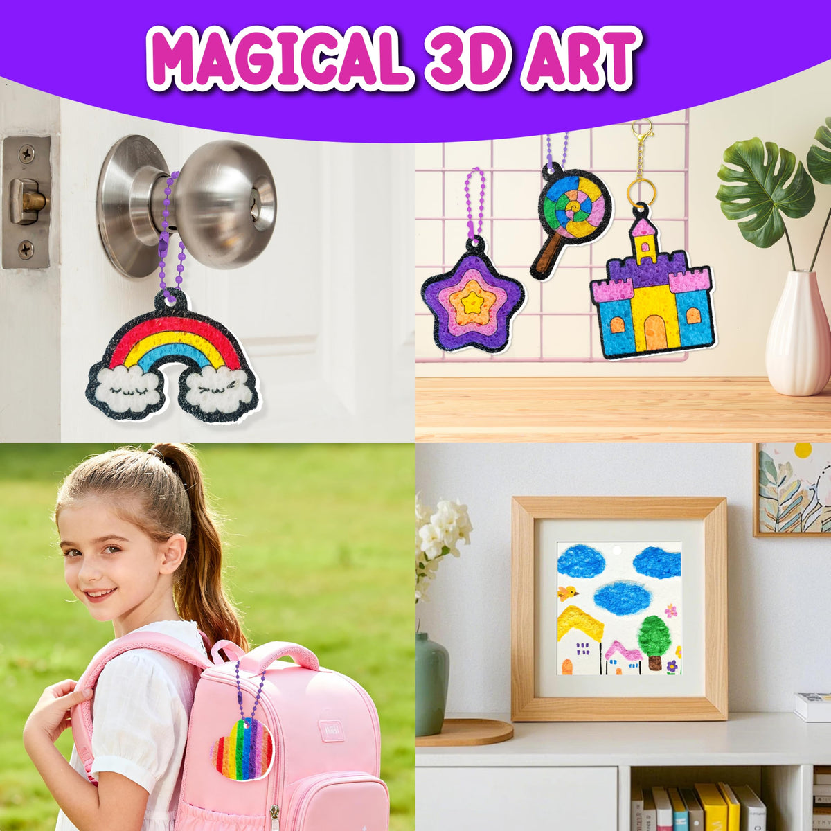 AGENTLAN Magic Puff Kit kids crafting session in a classroom or home.