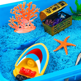 AGENTLAN Ocean Sensory Bin treasure chest sparks treasure-hunt fun and imaginative scenarios.