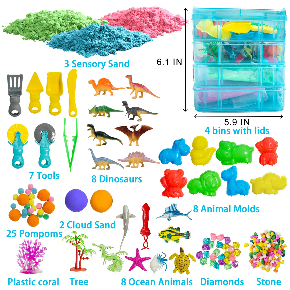 AGENTLAN sensory sand colors pink, green, blue support tactile exploration and color recognition.